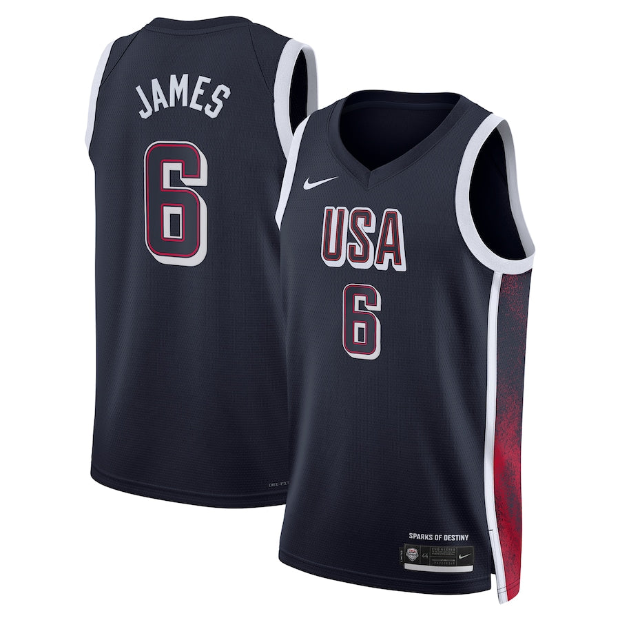 LeBron James Navy Men s USA Basketball 2024 Swingman Player Jersey KR Station